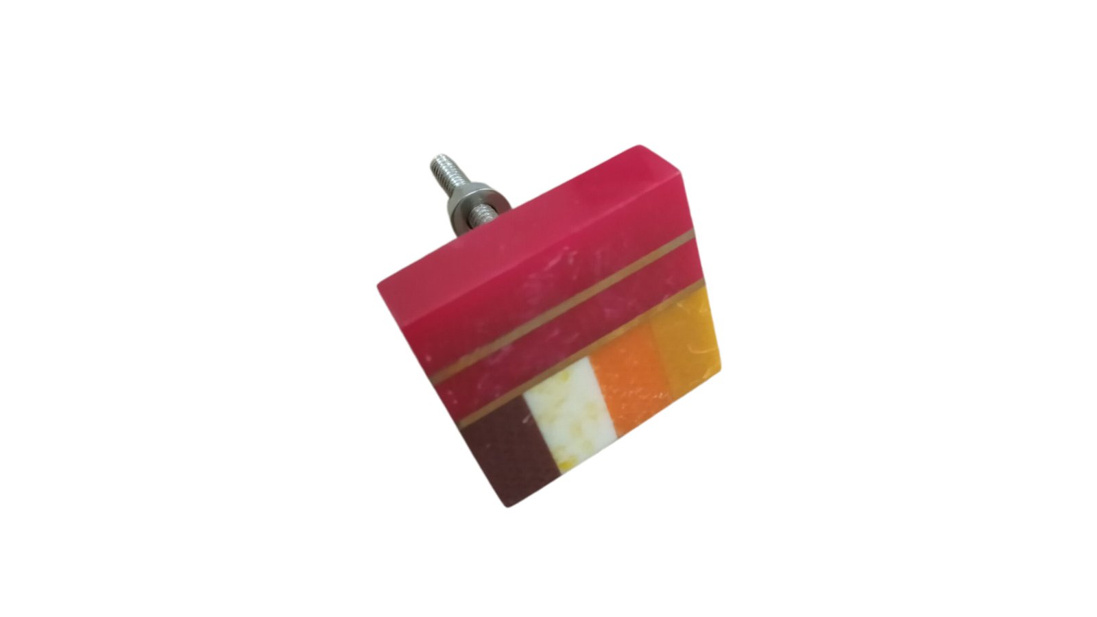 Multi-Color Striped & Blocked Square Cabinet Knob | Contemporary Architectural Hardware Manufacturer