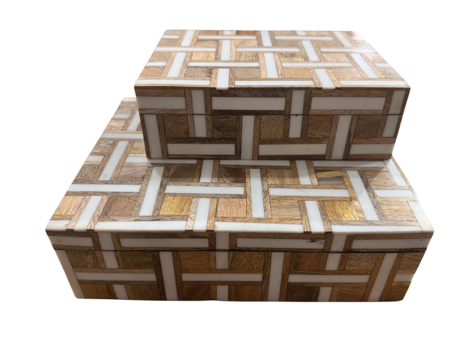 Handcrafted Wooden & Bone Inlay Decorative Storage Box Set | Wholesale Manufacturer - Image 2