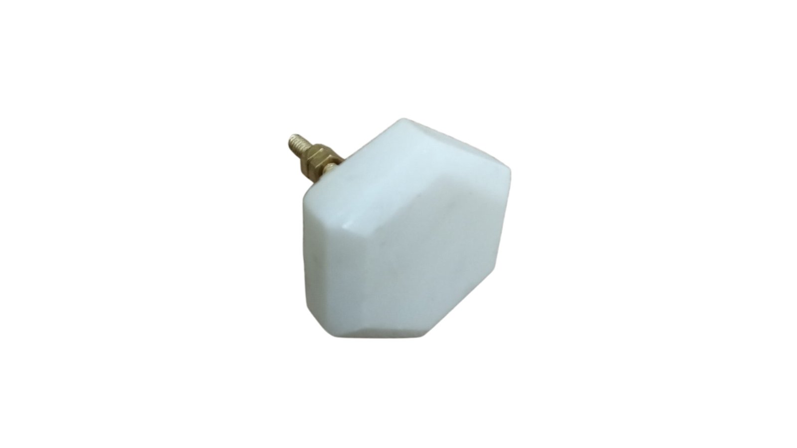 Smooth Hexagonal White Marble Door Knob | Modern Cabinet & Drawer Pull Manufacturer