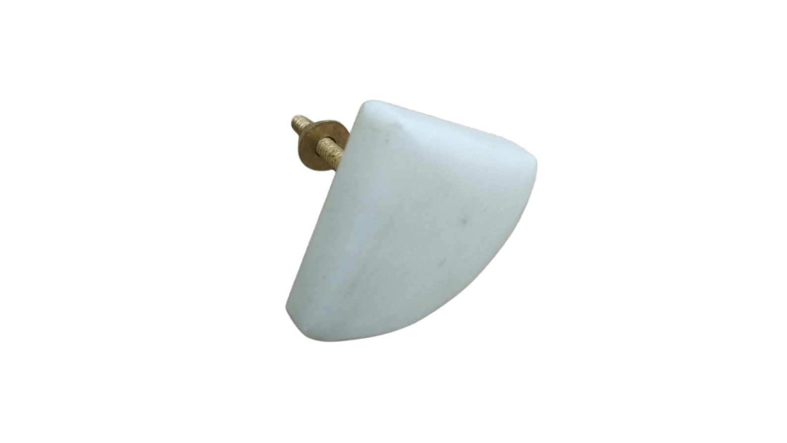 Wedge-Shaped White Marble Door Knob | Modern Cabinet & Drawer Pull Manufacturer