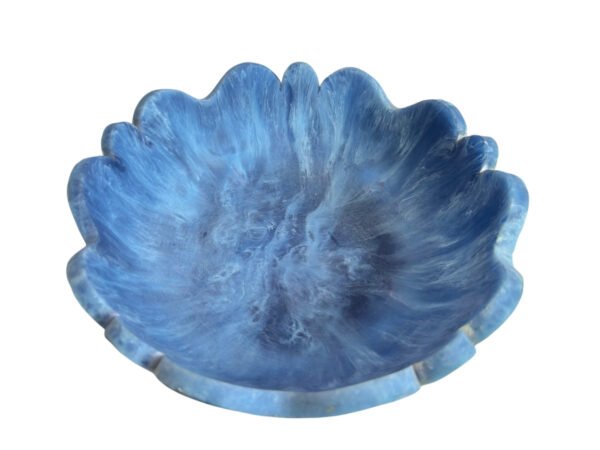 Handmade Blue Resin Scalloped Bowl | Ocean-Themed Decorative Dish Manufacturer