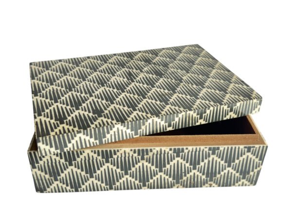 Handmade Black and White Chevron Pattern Bone Inlay Box | Manufacturer & Wholesale Supplier