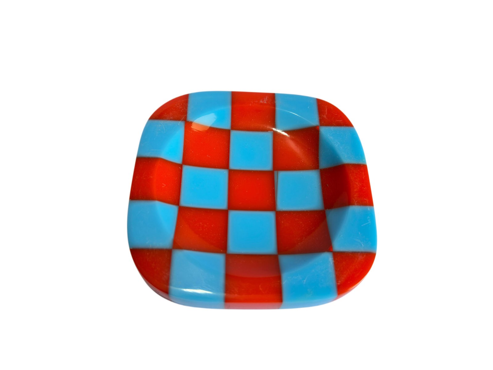 Handcrafted Blue & Red Checkered Designer Resin Bowl | Wholesale Manufacturer & Supplier