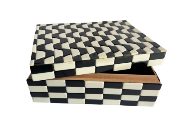 Handmade Black and White Bone Inlay Decorative Box | Manufacturer & Wholesale Exporter