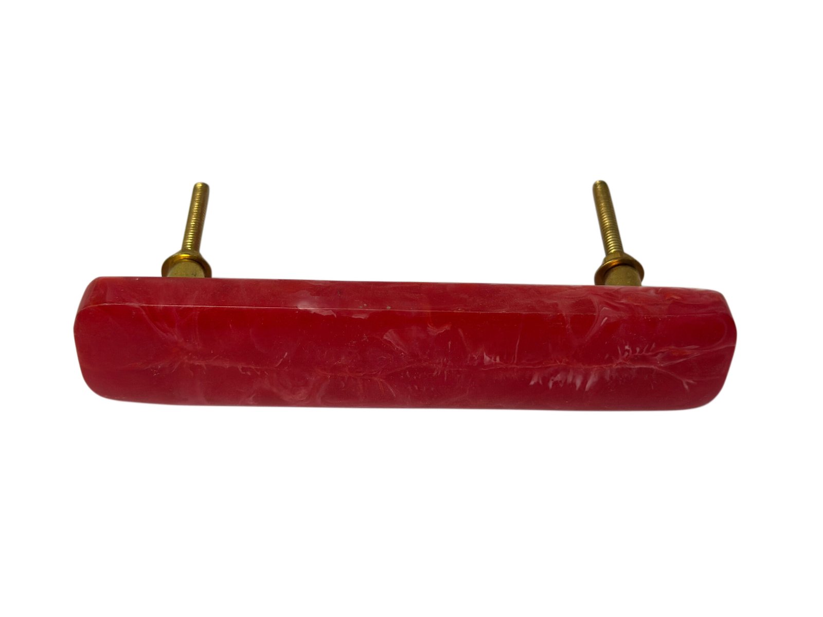 Red Resin Cabinet Pull Handle with Brass Screws – Custom B2B Manufacturer