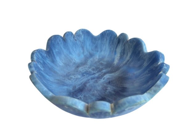 Handmade Blue Resin Scalloped Bowl | Ocean-Themed Decorative Dish Manufacturer