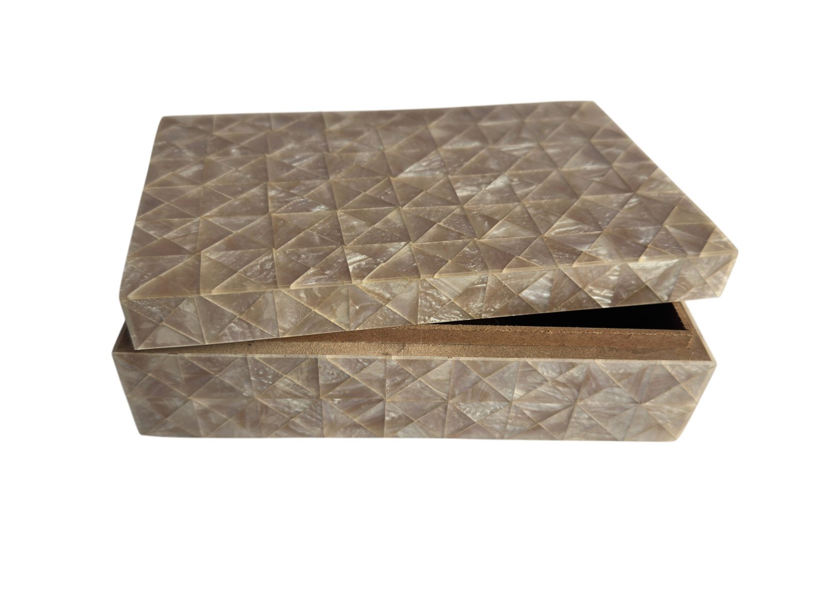 Handcrafted Faceted Mother of Pearl Mosaic Storage Box | Wholesale Manufacturer & Exporter