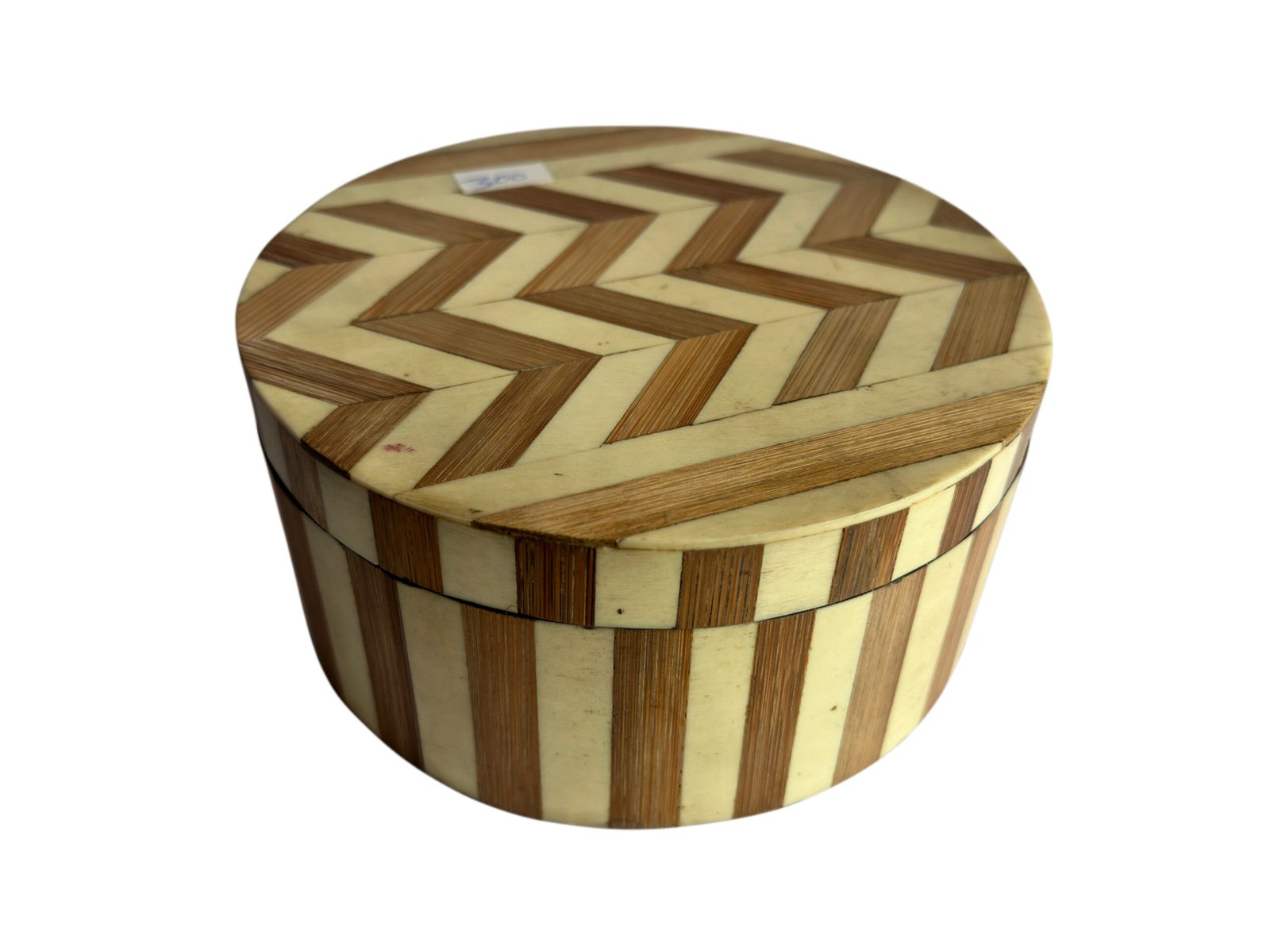 Handcrafted Chevron Pattern Round Storage Box | Wholesale Manufacturer & Exporter