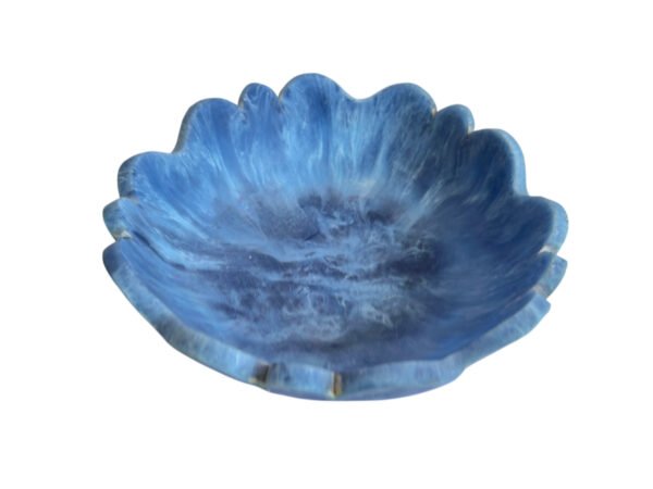 Handmade Blue Resin Scalloped Bowl | Ocean-Themed Decorative Dish Manufacturer