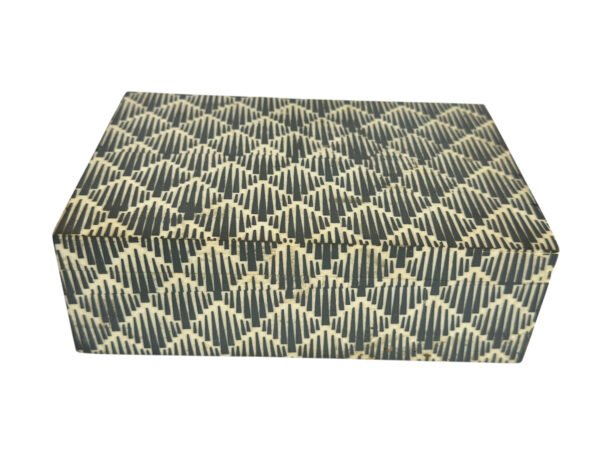 Handmade Black and White Chevron Pattern Bone Inlay Box | Manufacturer & Wholesale Supplier