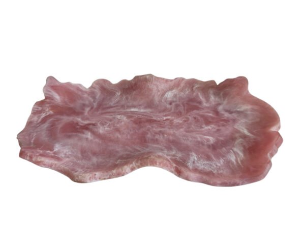 Handmade Pink Resin Rectangular Bowl | Decorative Wave-Edge Tray Manufacturer