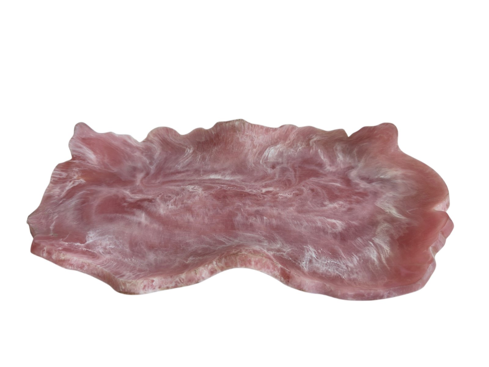 Handmade Pink Resin Rectangular Bowl | Decorative Wave-Edge Tray Manufacturer - Image 2