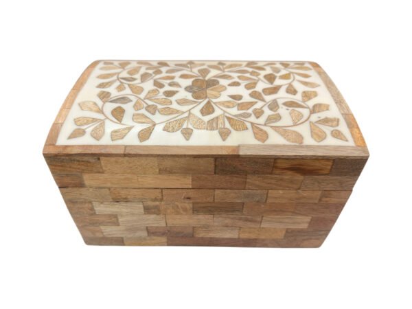 Handcrafted Wooden and Bone Inlay Floral Decorative Storage Box | Wholesale Manufacturer