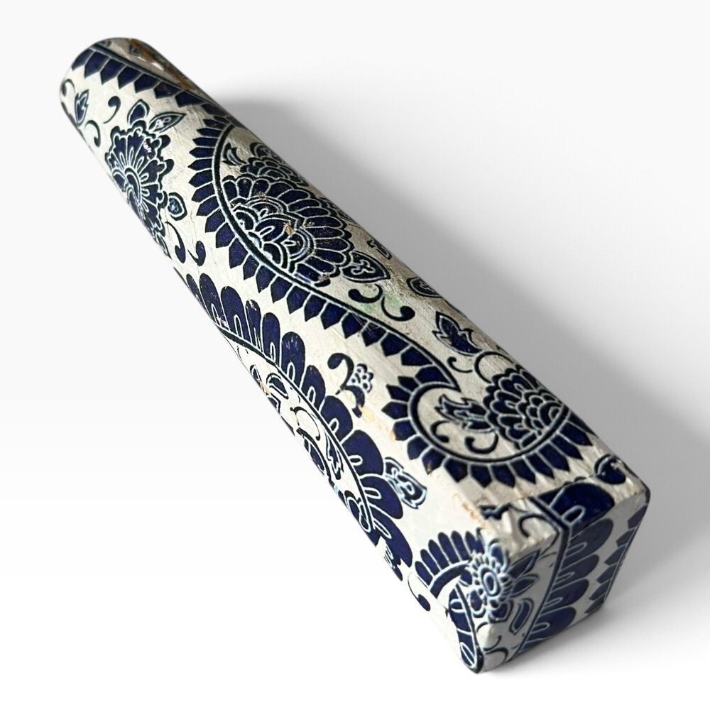 Decorative Blue and White Floral Pattern Handle Replacement Accessory - Image 2